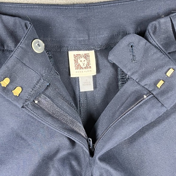 NWT Anne Klein Scalloped Hem Shorts Dressy Casual Navy Blue Size 6‎ - Picture 3 of 9